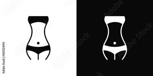 Female hips and waist icon, vector flat icon. Flat illustration.