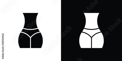 Female hips and waist icon, vector flat icon. Flat illustration.