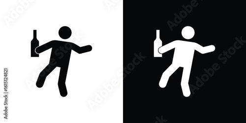 Drunk human icon, vector flat icon. Flat illustration.