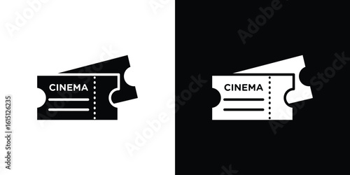 Cinema tickets icon, vector flat icon. Flat illustration.