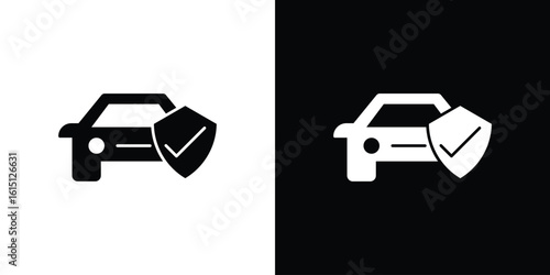 Car insurance icon, vector flat icon. Flat illustration.