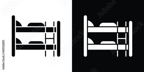 Bunk bed icon, vector flat icon. Flat illustration.