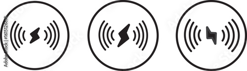 Wireless charging icon set, simple icons connection,Wireless Charging Vector,  network disconnection, wireless charging glyph icons design,
