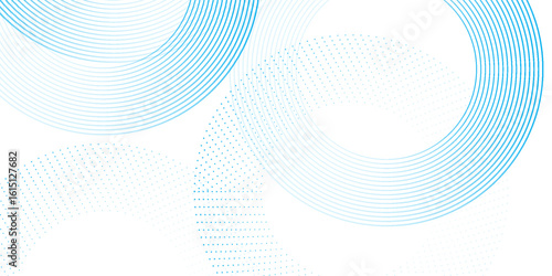 White abstract background with blue circle. halftone dots decoration. Modern banner template. Digital future technology concept. vektor
