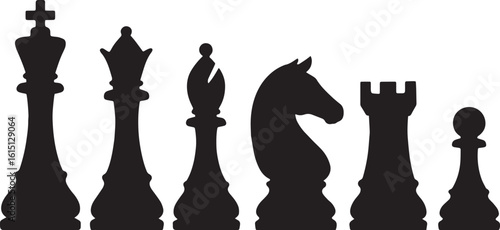 Chess Piece Silhouettes A Strategic Game of Wits and Tactics Depicted Through Classic Piece Designs