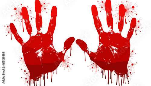 Smudged bloody handprints on a wall, evoking thriller ambiance at Halloween