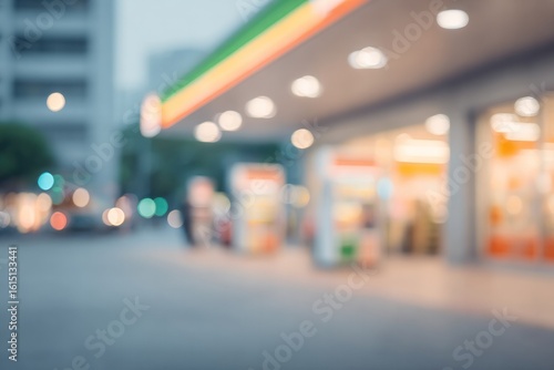 Wallpaper Mural Defocused Gas Station Forecourt at Dusk Torontodigital.ca