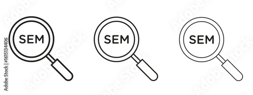 SEM icon. Simple element illustration. Can be used for web and mobile.