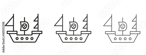 Pirate ship icon. Simple element illustration. Can be used for web and mobile.