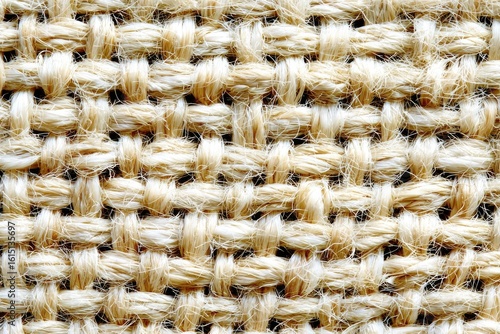 Close-up view of a natural beige woven fabric