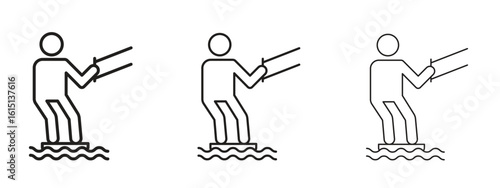 Kitesurf sign icon. Simple element illustration. Can be used for web and mobile.