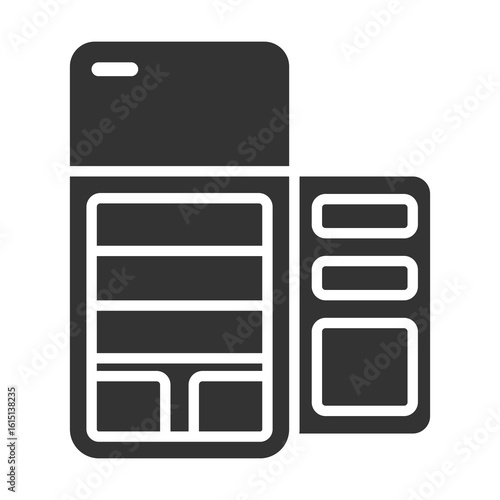 Fridge Icon Glyph Style. Vector Illustration Design