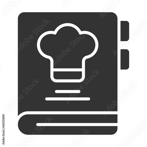 Recipe Book Icon Glyph Style. Vector Illustration Design