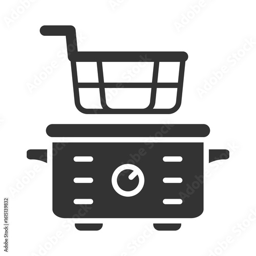 Fryer Icon Glyph Style. Vector Illustration Design
