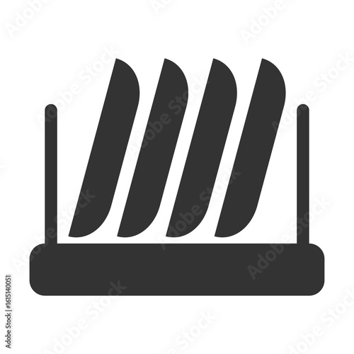 Dish Rack Icon Glyph Style. Vector Illustration Design