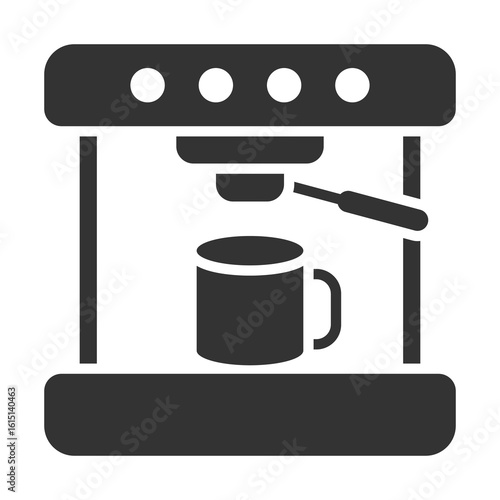Coffee Maker Icon Glyph Style. Vector Illustration Design