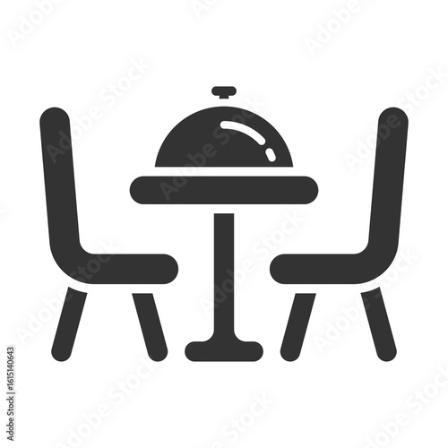 Dinning Table Icon Glyph Style. Vector Illustration Design