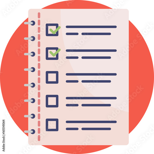 Symbolizes task lists or note entries arranged in an ordered layout.