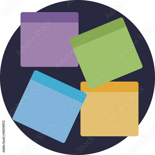 Stack of sticky notes used for jotting down tasks, ideas, or important points.