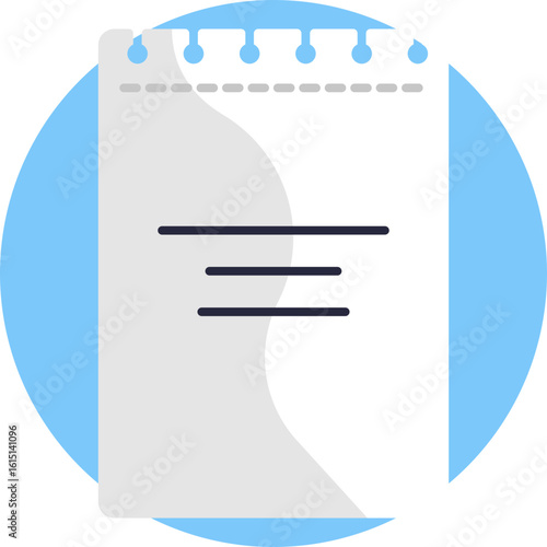 Represents a digital notepad document used for writing or editing simple text notes.