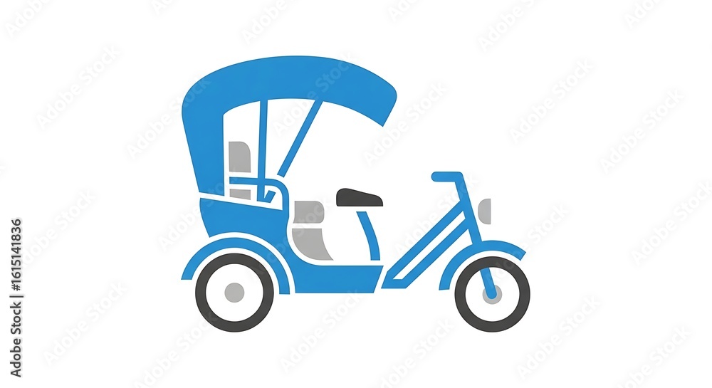 Illustration of blue auto rickshaw vector design for transportation and travel icon Illustration of blue auto rickshaw vector design for transportation and travel icon
