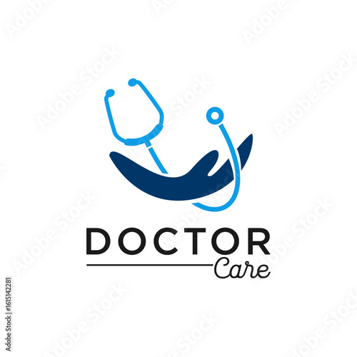 doctor office medical health care stethoscope logo
