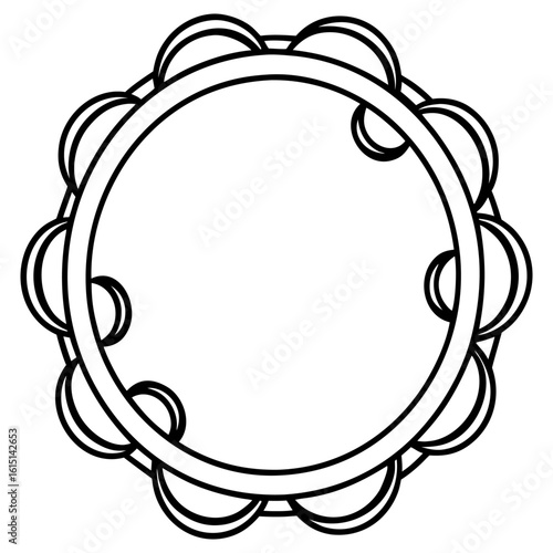 Outline of a tambourine musical instrument