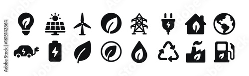 Eco-Friendly and Renewable Energy Icons