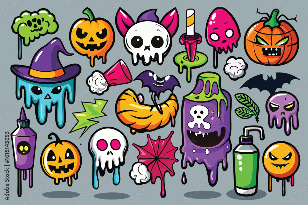 Naklejka premium halloween seamless pattern