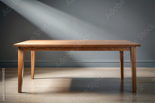 Elegant Wooden-Colored Table – Natural Mockup Surface for Product Displaying.