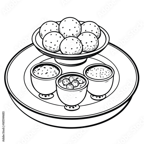 Traditional Indian Sweets and Dips food dessert