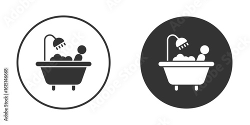 Person Bathing icon, symbol, Vector pictogram. Simple element illustration.