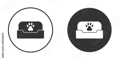 Pet bed icon, symbol, Vector pictogram. Simple element illustration.