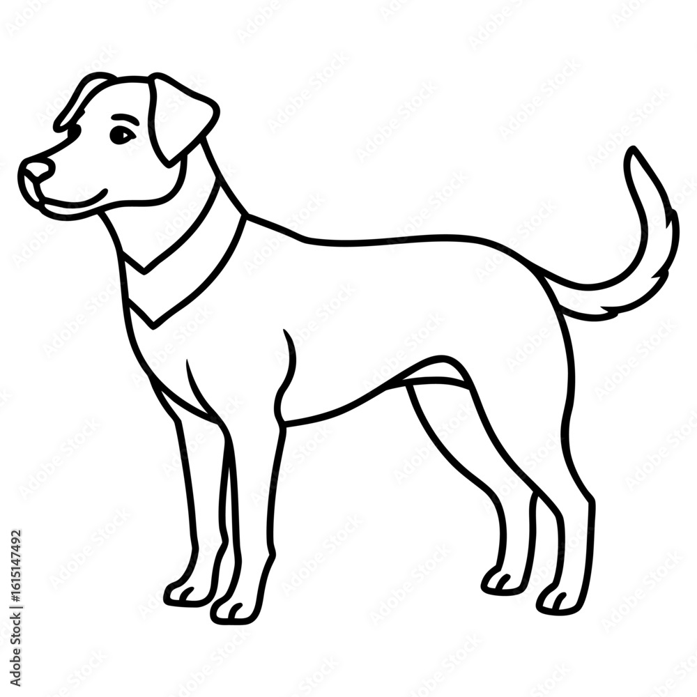 A line drawing of a terrier dog standing A line drawing of a terrier dog standing