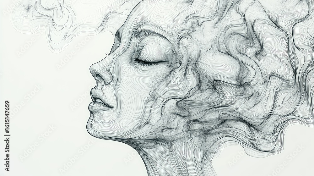 Fototapeta premium calmness flowing face