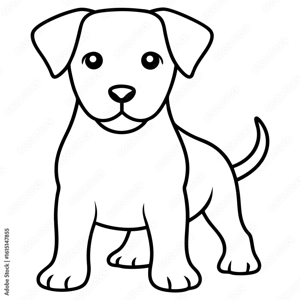 Fototapeta premium A cute outline drawing of a puppy