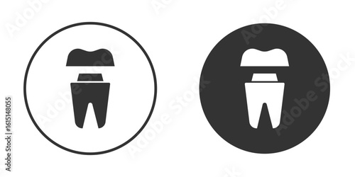 Molar crown icon, symbol, Vector pictogram. Simple element illustration.