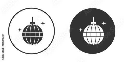 Mirror ball icon, symbol, Vector pictogram. Simple element illustration.