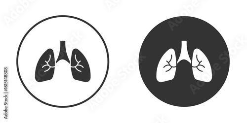 Lungs icon, symbol, Vector pictogram. Simple element illustration.