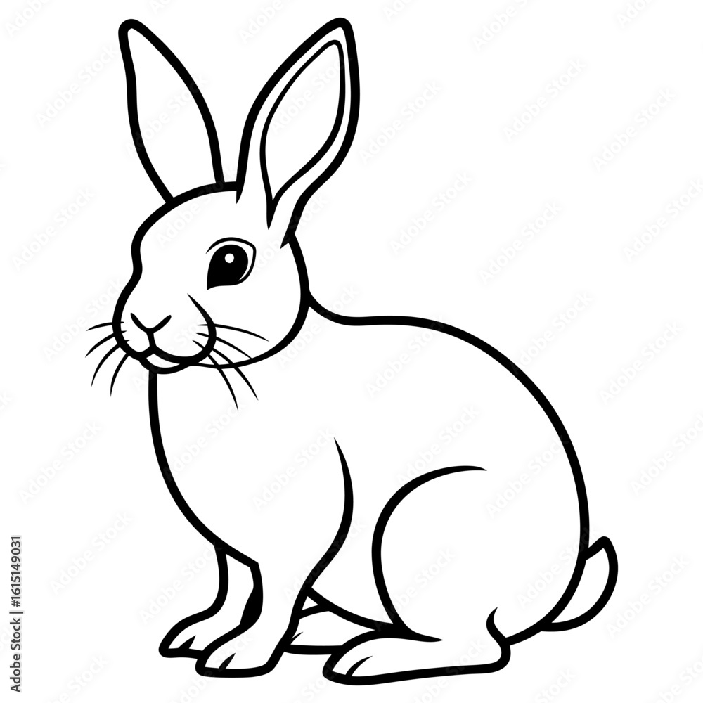 Obraz premium A cute rabbit sitting on a white background