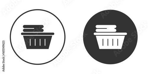 Laundry basket icon, symbol, Vector pictogram. Simple element illustration.
