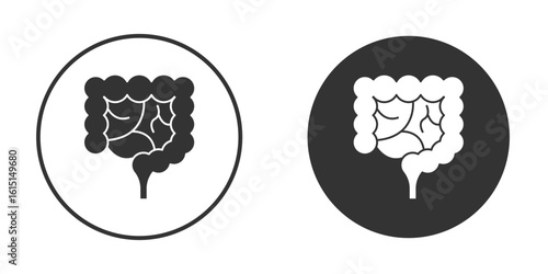 Large intestine icon, symbol, Vector pictogram. Simple element illustration.