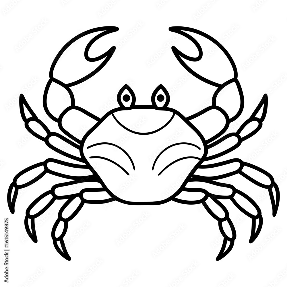 Fototapeta premium A crab drawing isolated on a white background