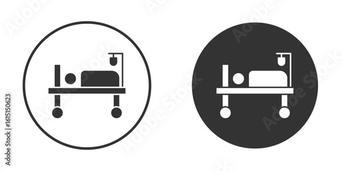 Hospitalized icon, symbol, Vector pictogram. Simple element illustration.
