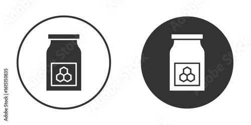 Honey jar icon, symbol, Vector pictogram. Simple element illustration.