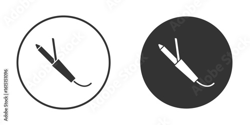 Hair curler icon, symbol, Vector pictogram. Simple element illustration.