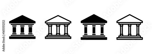 Bank icon logo design. Bank sign and symbol, museum, university