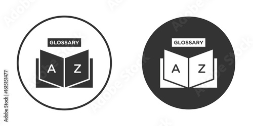 Glossary icon, symbol, Vector pictogram. Simple element illustration.