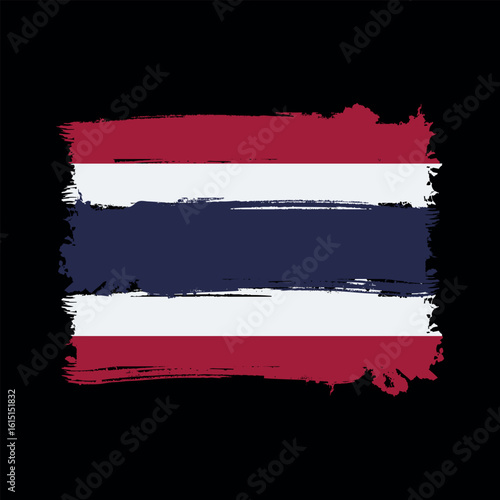 Thailand flag brush stroke , Artistic Thailand Flag with Brush Stroke Style