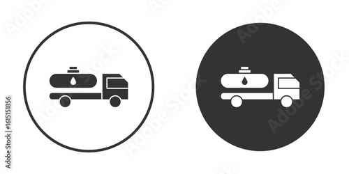 Fuel truck icon, symbol, Vector pictogram. Simple element illustration.